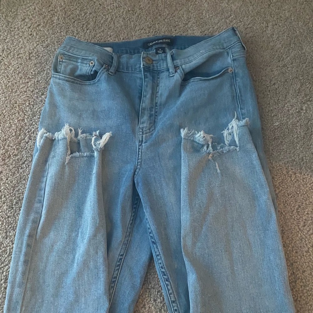 Calvin Klein jeans frayed ankles
